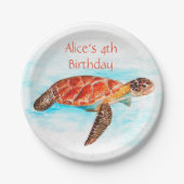 海亀 マリン アンダーザシー 誕生日 ペーパープレート (正面)