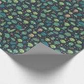 海予測できな生き物とエイリアン模様 ラッピングペーパー (角)