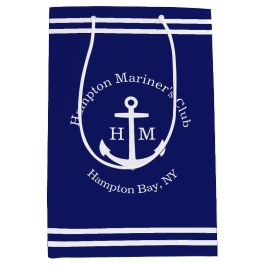 海事アンカーカスタム（青） ミディアムペーパーバッグ (正面)