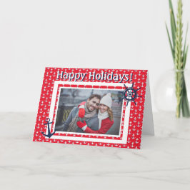 海事アンカー＆船の舵 カスタム写真＆テキスト シーズンカード