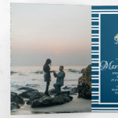 海事マリン箔アンカー ストライプ 三つ折り招待状 (内部最初)