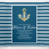 海事マリン フオイル アンカー ストライプ 三つ折り招待状 (内部中)