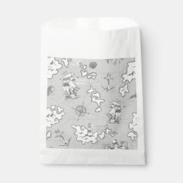 海事モノトーン アンティーク 海賊の地図 フェイバーバッグ