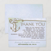 海事ヴィンテージアンカー結婚式感謝カード サンキューカード (正面/裏面)