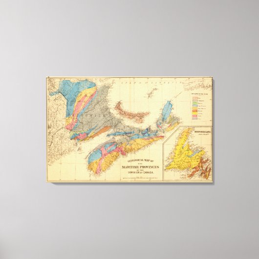 海事地方の地質図 キャンバスプリント (正面)