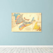 海事地方の地質図 キャンバスプリント (インサイチュ (ウッドフロア))