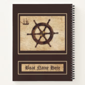 海事木材ヘルムヴィンテージキャプテンのログブック ノートブック (裏面)