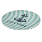 海事用アンカー、ミントグリーンのストライプ カッティングボード (角)