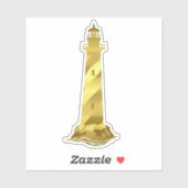 海事用ゴールドトーンの灯台/ライフハウス シール (シート)
