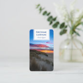 海事砂丘ビーチサンセット旅行代理店スタイル 名刺 (スタンド正面)