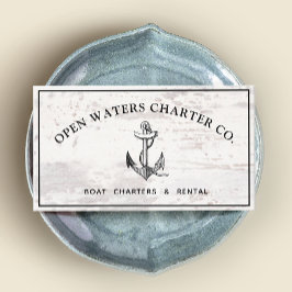 海事艇いかり素朴木材名刺 名刺