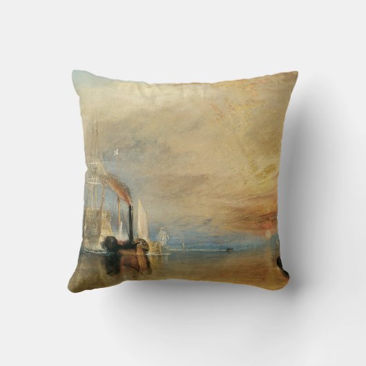 海事芸術ジョセフ・ターナーによるテメレアとの戦い クッション (裏面)