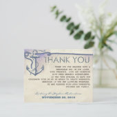 海事 ヴィンテージ アンカー 結婚式 お礼カード サンキューカード (スタンド正面)