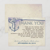 海事 ヴィンテージ アンカー 結婚式 お礼カード サンキューカード (正面/裏面)