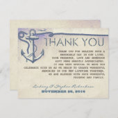 海事 ヴィンテージ アンカー 結婚式 お礼状カード サンキューカード (正面/裏面)