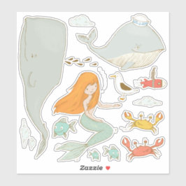 海人魚のステッカーセットの下 シール