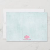 海人魚の女の子の誕生日パーティー招待状の下 招待状 (裏面)