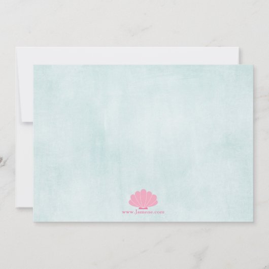 海人魚の女の子の誕生日パーティー招待状の下 招待状 (裏面)