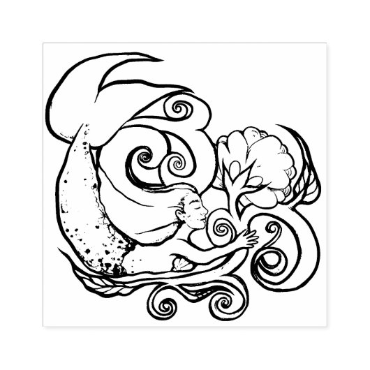 海人魚の花 ラバースタンプ (インプリント)