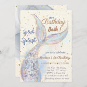 海人魚の誕生日の下 招待状 (正面/裏面)