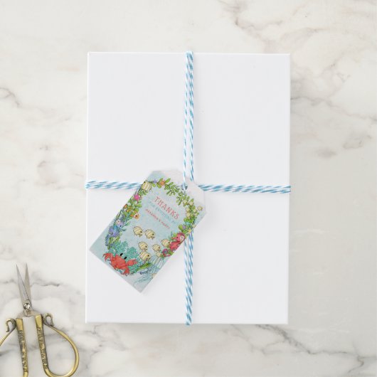 海人魚の誕生日パーティーの下で ギフトタグ (より糸付き)