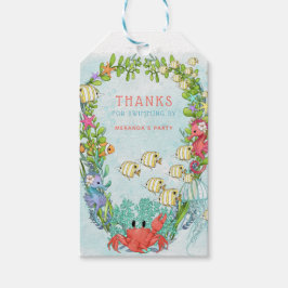 海人魚の誕生日パーティーの下で ギフトタグ