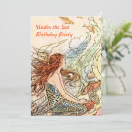 海人魚の誕生日パーティーの下で 招待状