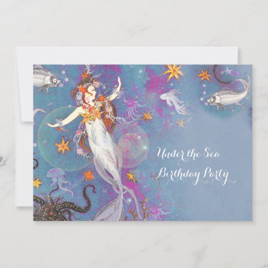 海人魚の誕生日パーティーの下で 招待状 (正面)