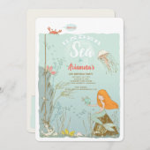 海人魚の誕生日パーティーの下で 招待状 (正面/裏面)