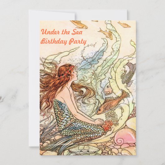 海人魚の誕生日パーティーの下で 招待状 (正面)