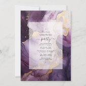 海人魚の誕生日パーティーの下でMauve & 金ゴールド 招待状 (正面)