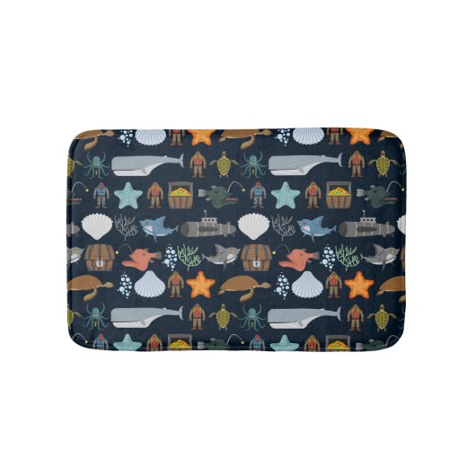 海住民パターン1 バスマット (正面)