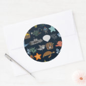 海住民パターン1 ラウンドシール (封筒)