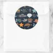 海住民パターン1 ラウンドシール (バッグ)