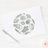 海住民パターン3 ラウンドシール (封筒)