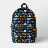 海住民パターン プリントバックパック (正面)