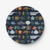海住民パターン ペーパープレート (正面)