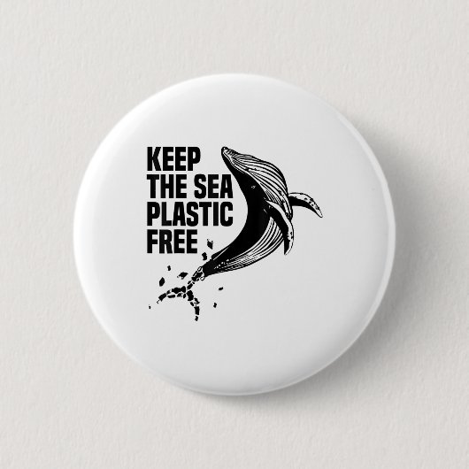海保プラスチック無環境保護 缶バッジ (正面)