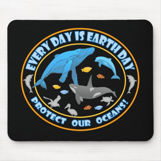 海保護の地球の日 マウスパッド (正面)