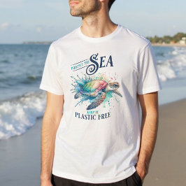 海保護プラスチック無料タートルファン Tシャツ