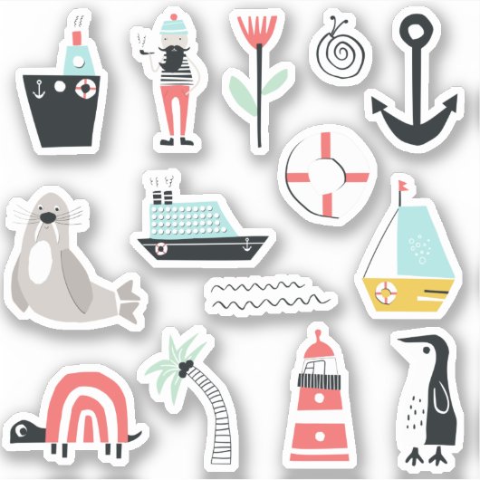 海側の漫画テーマx14 シール (正面)