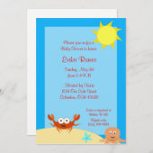 海側面のベビーシャワーの招待状 招待状 (正面/裏面)