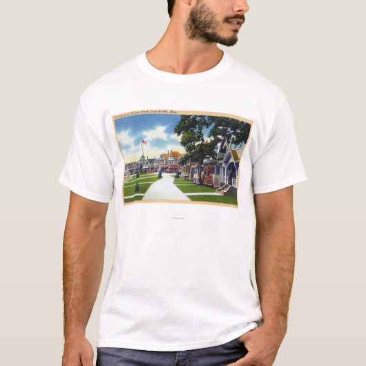 海公園のコテージ場面 Tシャツ (正面)