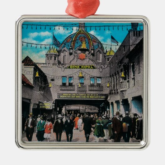 海公園桟橋からのドームのホテル メタルオーナメント (正面)