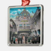 海公園桟橋からのドームのホテル メタルオーナメント (左)