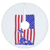 海兵隊がアメリカ国旗を掲げる ブラッシュドポリエステルツリースカート (正面)