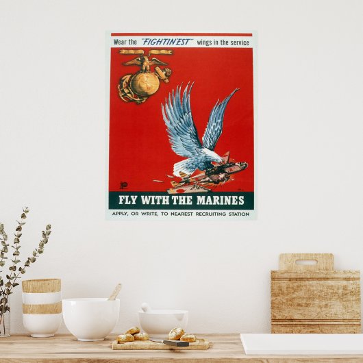 海兵隊と一緒に飛ぶ ポスター (キッチン)