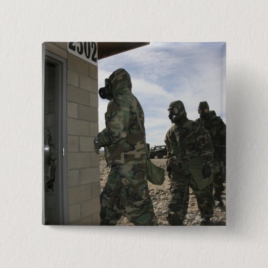 海兵隊と海兵隊がガス室に入る 缶バッジ (正面)