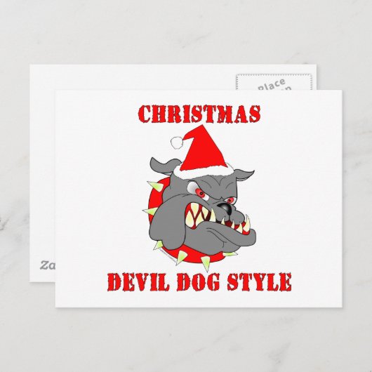 海兵隊のクリスマスの海兵隊員のスタイル シーズンポストカード (正面/裏面)