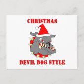 海兵隊のクリスマスの海兵隊員のスタイル シーズンポストカード (正面)